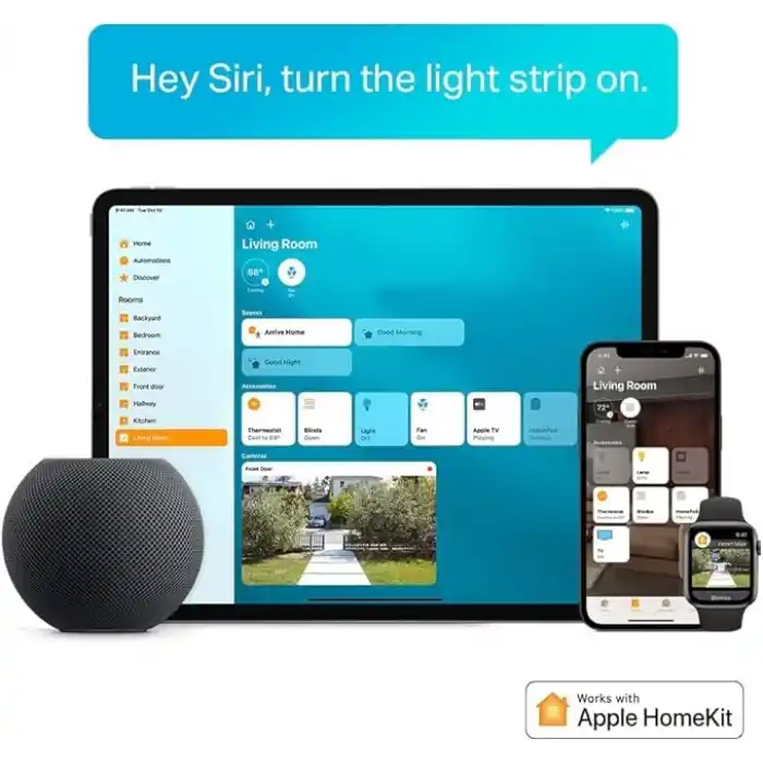 Tapo L930-5, Akıllı Wi-Fi Işık Şeridi, Çok Renkli, Wi-Fi Uygulama Kontrolü RGBW Çok Renkli LED Şerit, PU Kaplama, Müzikle Senkronizasyon, Alexa ve Google Home ve Apple HomeKit ile Çalışır