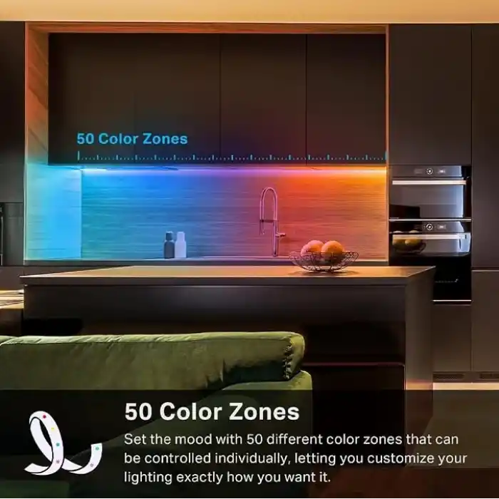 Tapo L930-5, Akıllı Wi-Fi Işık Şeridi, Çok Renkli, Wi-Fi Uygulama Kontrolü RGBW Çok Renkli LED Şerit, PU Kaplama, Müzikle Senkronizasyon, Alexa ve Google Home ve Apple HomeKit ile Çalışır