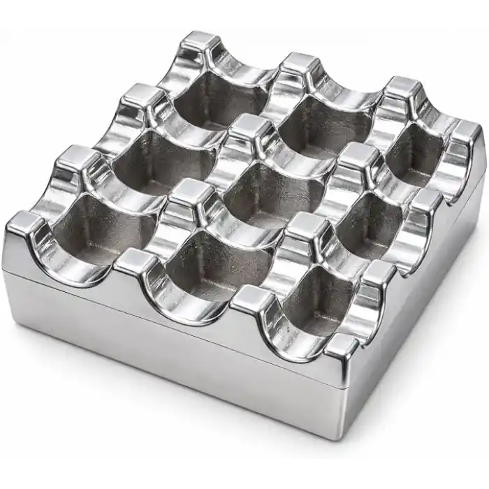Izgaralı Döküm Küllük Otel Kafe Restoran Için Gümüş Kül Tablası Delikli Metal Küllük