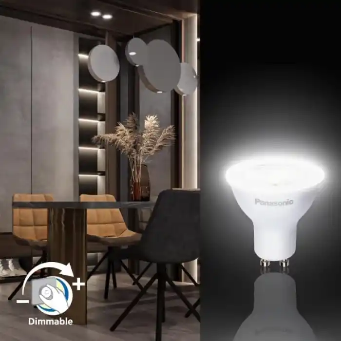 PANASONIC GU10 LED DİMLi LAMBA, SICAK BEYAZ IŞIK 4W 310LM 3000K