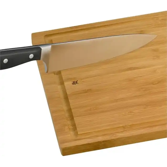 WMF Bambu Kesme Tahtası, 38 x 25 x 1,9 cm, Dikdörtgen, Meyve Suyu Oluklu, Et ve Sebze Kesme Tahtası, Bıçak Dostu Yüzey
