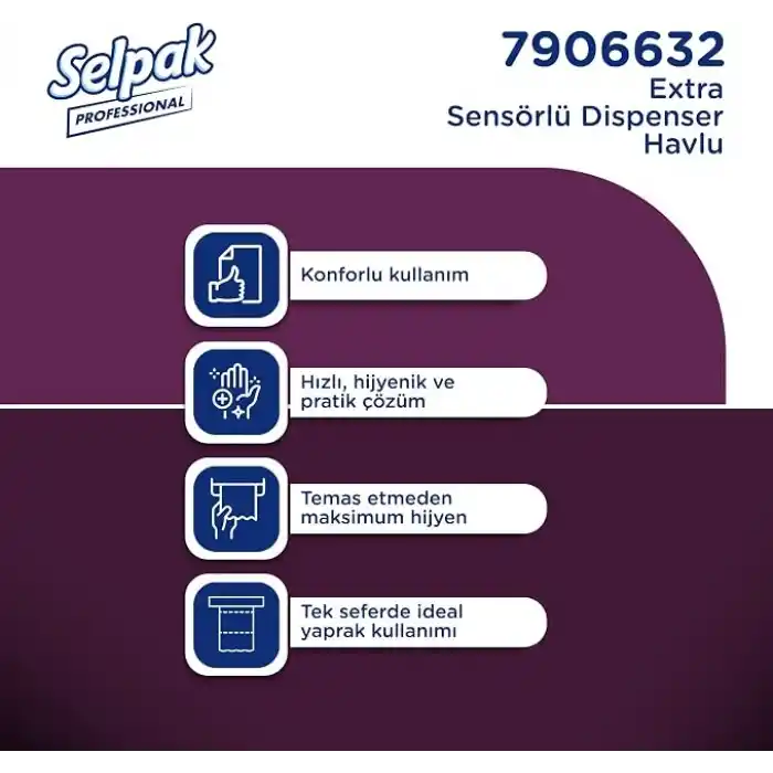 Selpak Professional Extra Sensörlü Havlu, 21 Cm, 85 Metre