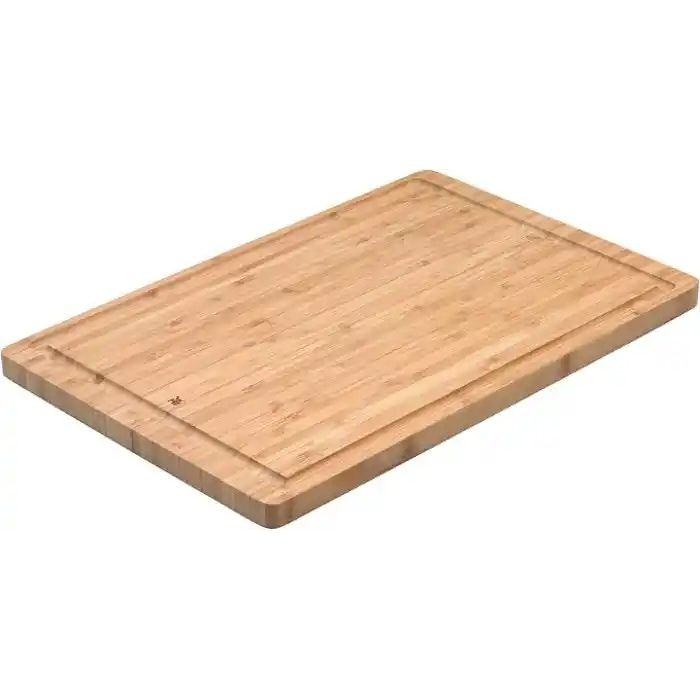 WMF Bambu Kesme Tahtası, 38 x 25 x 1,9 cm, Dikdörtgen, Meyve Suyu Oluklu, Et ve Sebze Kesme Tahtası, Bıçak Dostu Yüzey