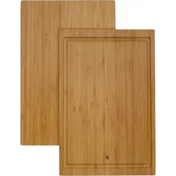 WMF Bambu Kesme Tahtası, 38 x 25 x 1,9 cm, Dikdörtgen, Meyve Suyu Oluklu, Et ve Sebze Kesme Tahtası, Bıçak Dostu Yüzey