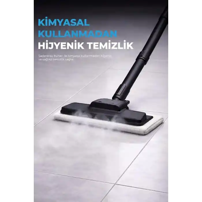PiranTech CB- 02A Buharlı Temizlik Makinası - Buharlı Temizleyici - Floor Max Set