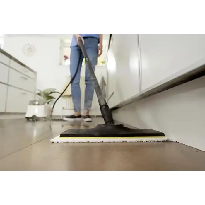 Kärcher Orijinal Set Zemin Başlığı ve Mikrofiber Bez Easyfix Buharlı Temizleyici Kärcher SC ile Uyumlu - Zeminler için, Her türlü Yüzey için Uygun, Makinede Yıkanabilir, Beyaz