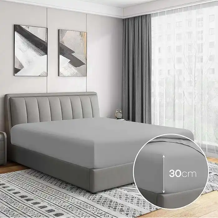 Soley | Jersey |%100 Doğal Pamuklu Tek/Çift Kişilik Lastikli Çarşaf GRİ