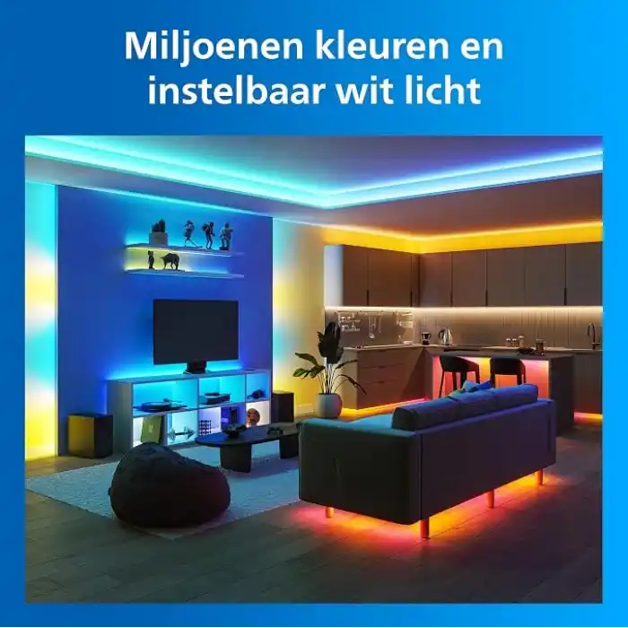 Philips Smart Lighting RGBICWW LED Şerit 3 m (Type-C) - Google Home, Alexa, HomeKit ve Matter uyumlu
