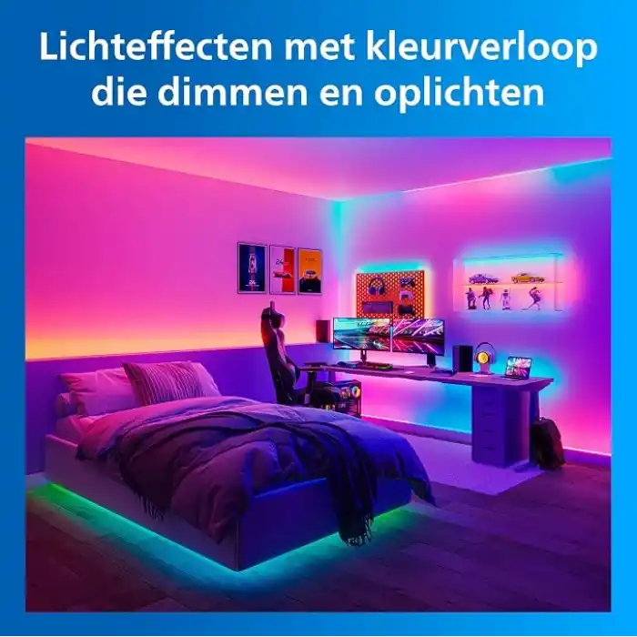 Philips Smart Lighting RGBICWW LED Şerit 3 m (Type-C) - Google Home, Alexa, HomeKit ve Matter uyumlu