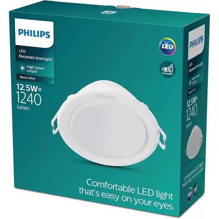 Philips LED gömme spot Meson, yuvarlak, beyaz, 12.5 W, nötr beyaz ışık (3.000 K)