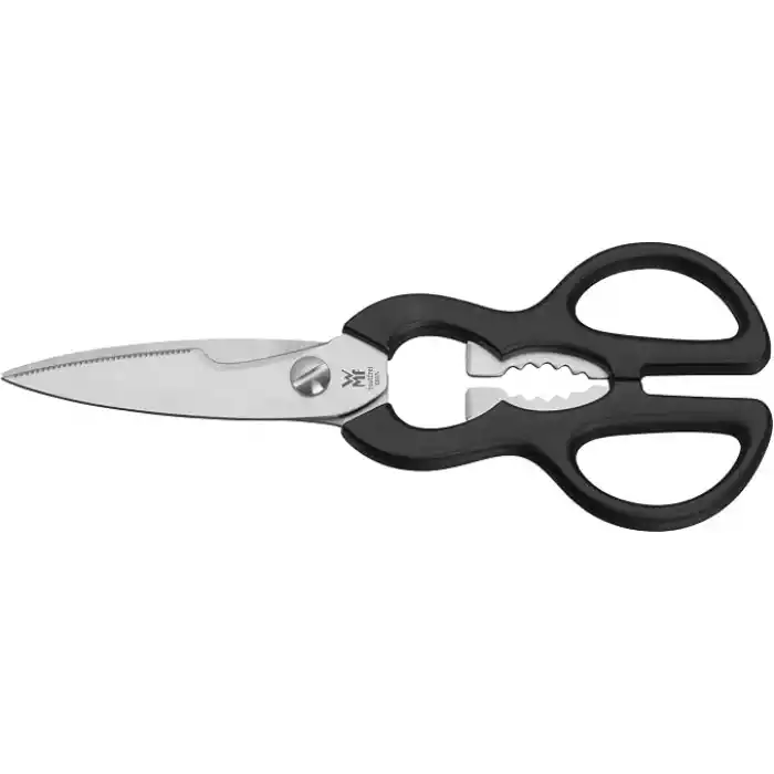 WMF 21 cm Mutfak Makası, Tırtıklı Ağız, Paslanmaz Çelik, Plastik Sap, Şişe Açacaklı Çok Amaçlı Makas