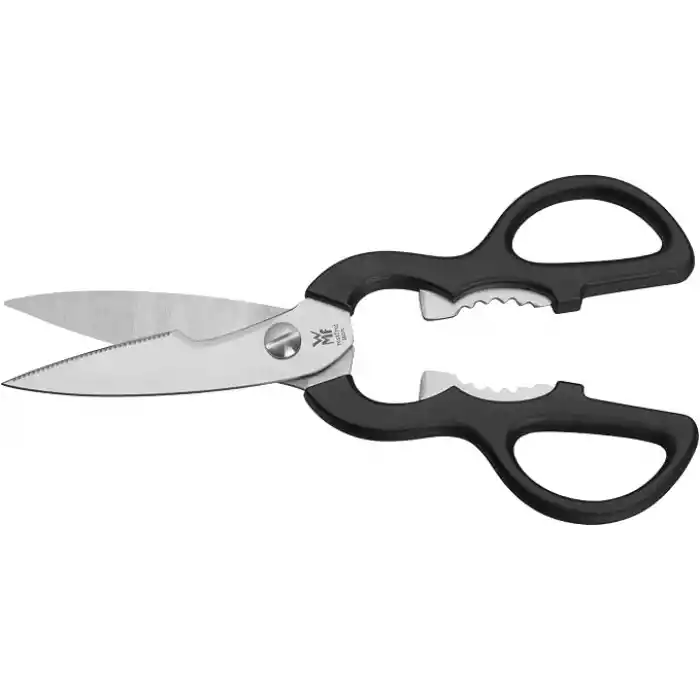 WMF 21 cm Mutfak Makası, Tırtıklı Ağız, Paslanmaz Çelik, Plastik Sap, Şişe Açacaklı Çok Amaçlı Makas