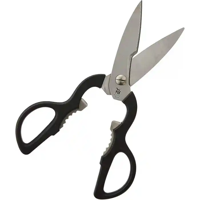 WMF 21 cm Mutfak Makası, Tırtıklı Ağız, Paslanmaz Çelik, Plastik Sap, Şişe Açacaklı Çok Amaçlı Makas
