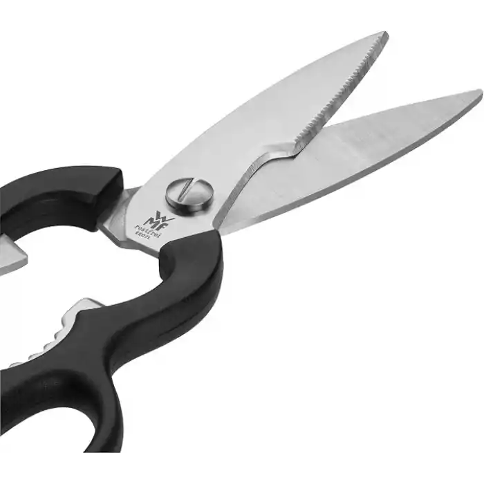 WMF 21 cm Mutfak Makası, Tırtıklı Ağız, Paslanmaz Çelik, Plastik Sap, Şişe Açacaklı Çok Amaçlı Makas