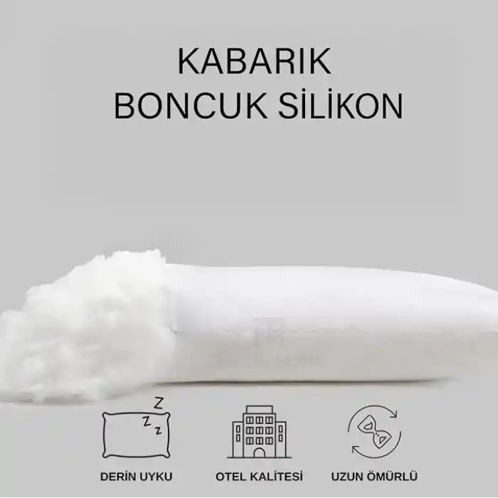 2 Adet Boncuk Silikon Yastık 900 Gram Antialerjik 50X70 Cm Otel Kalitesi