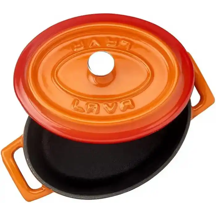 Lava Metal Oval Mini Tencere, Turuncu