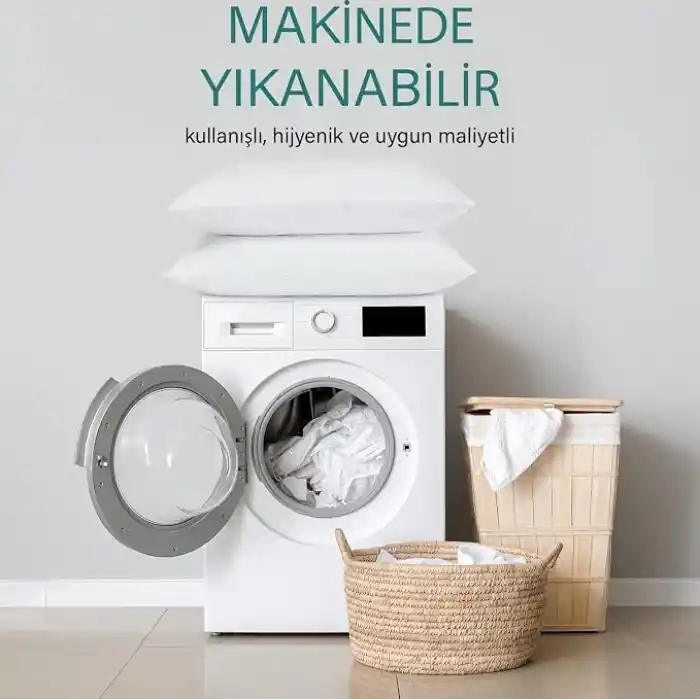 2 Adet Boncuk Silikon Yastık 900 Gram Antialerjik 50X70 Cm Otel Kalitesi