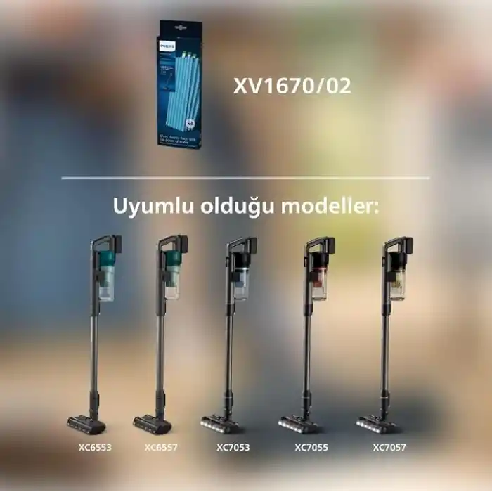 Philips Orijinal Mikrofiber Pedler - 6000 ve 7000 Serisi ile Uyumlu, 4 Bez, Yıkanabilir, Yeniden Kullanılabilir (XV1670/02)