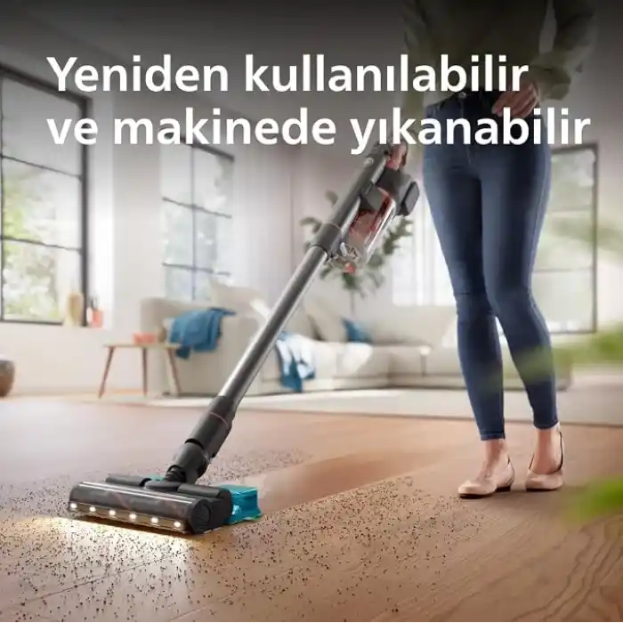 Philips Orijinal Mikrofiber Pedler - 6000 ve 7000 Serisi ile Uyumlu, 4 Bez, Yıkanabilir, Yeniden Kullanılabilir (XV1670/02)