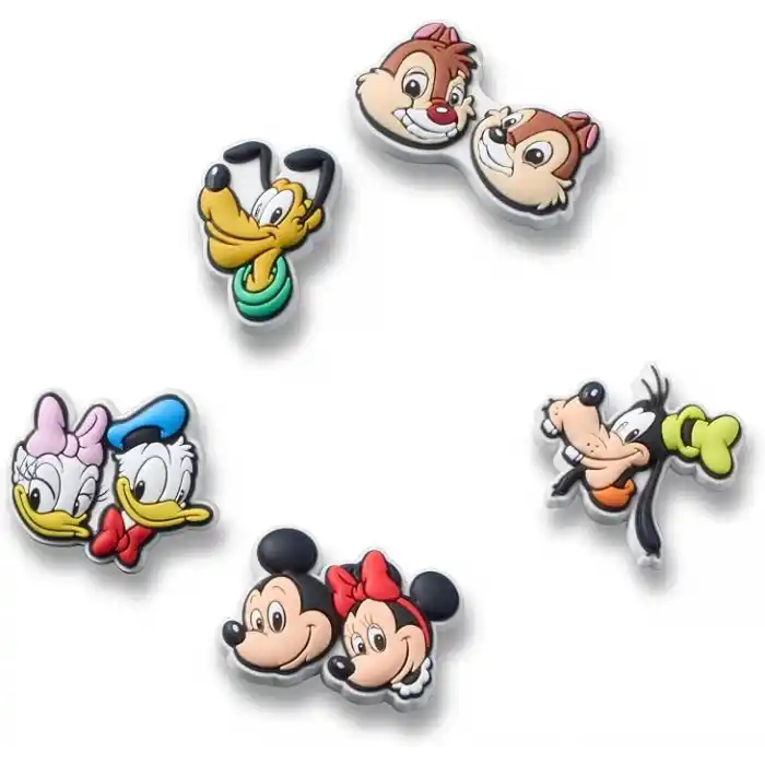 Crocs Unisex Mickey and Friends PVC 5li paket ayakkabı askısı, çok renkli, Çok renkli, Ölçü Birimi