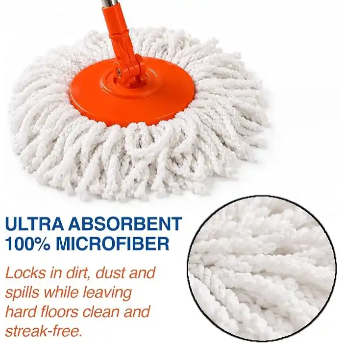 Macromax Force Pedallı Otomatik Temizlik Seti, Döner Mekanizmalı 360 Başlıklı Mikrofiber Paspas