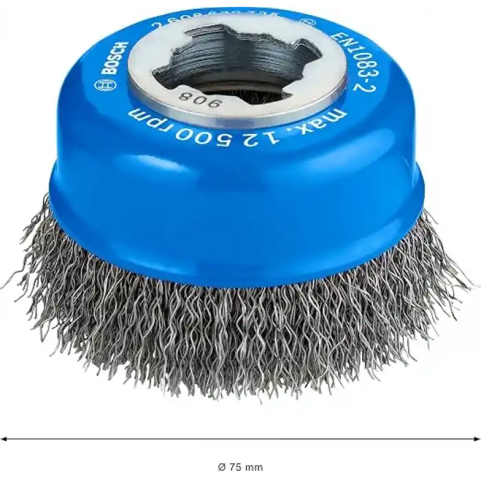 Bosch Professional Accessories Clean Dalgalı Tencere Fırçası (Metal İçin, X-Lock İçin, Ø 75 Mm, Tel Kalınlığı 0,3 Mm, Ø 125 Mm)
