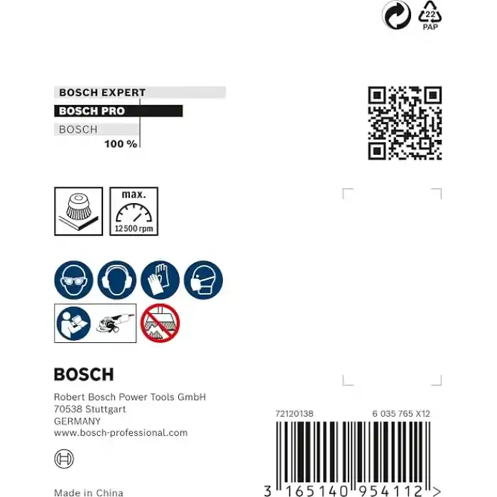 Bosch Professional Accessories Clean Dalgalı Tencere Fırçası (Metal İçin, X-Lock İçin, Ø 75 Mm, Tel Kalınlığı 0,3 Mm, Ø 125 Mm)