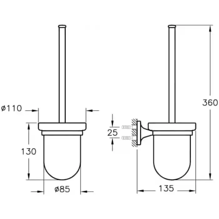 VitrA Marin A44948 Tuvalet Fırçalığı, Krom