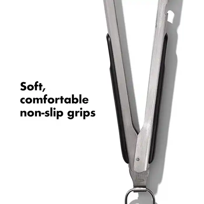 OXO Good Grips Paslanmaz Çelik Uzun Barbekü Maşası, Dahili Şişe Açacaklı 47,5 cm - Sosis, Sebze ve Daha Fazlası İçin