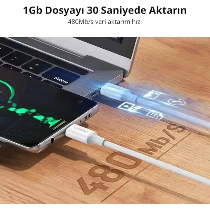 Ugreen 5A Type-C Şarj ve Data Kablosu 1 Metre