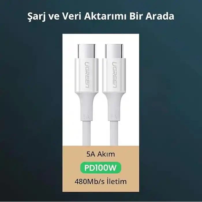 Ugreen 5A Type-C Şarj ve Data Kablosu 1 Metre