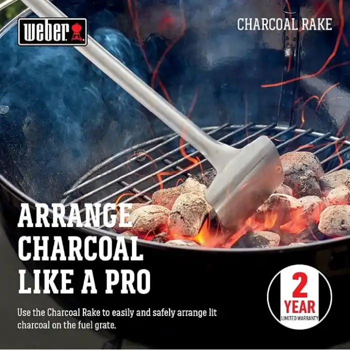 Weber 10615 Grill Charcoal Rake, Silver