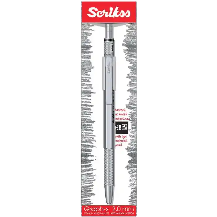 Scrikss Office Graphx Mekanik Kurşun Kalem Kurşun Gri 2 Mm