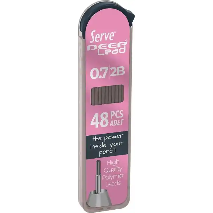 SERVE Deep Versatil Kalem, Silgi ve Kalem Ucu 0,7mm 3lü Set - Şeker Pembe