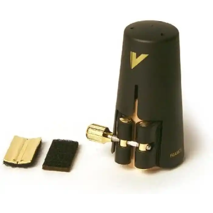 Vandoren LC27P Deri Ligatür ve Plastik Kapak, Alto Sax için 3 Değiştirilebilir Basınç Plakalı, siyah