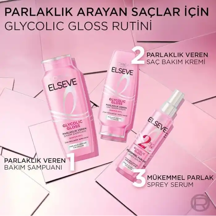 ELSEVE Glycolic Gloss Parlaklık Veren Bakım Şampuanı 300ml