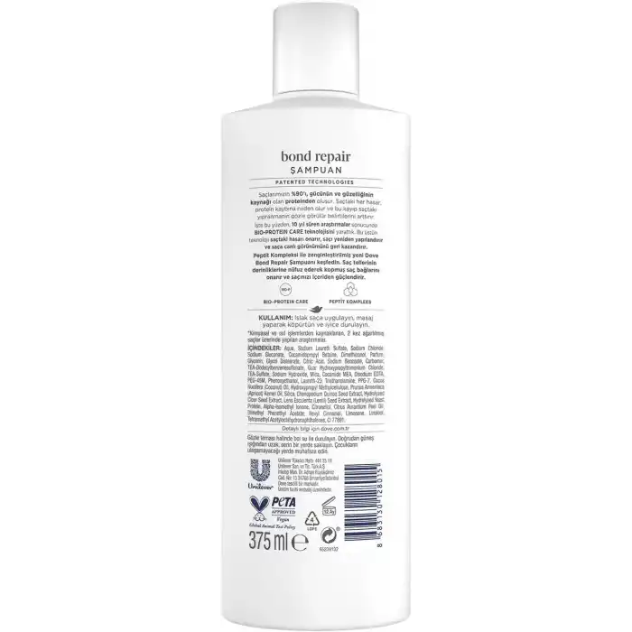 Dove Şampuan Peptit Bond Repair 375 ml