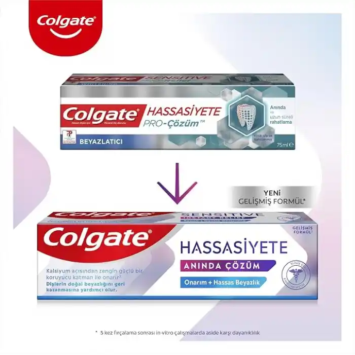 Colgate Hassasiyete Anında Çözüm Onarım + Hassas Beyazlık Diş Macunu 75 ml
