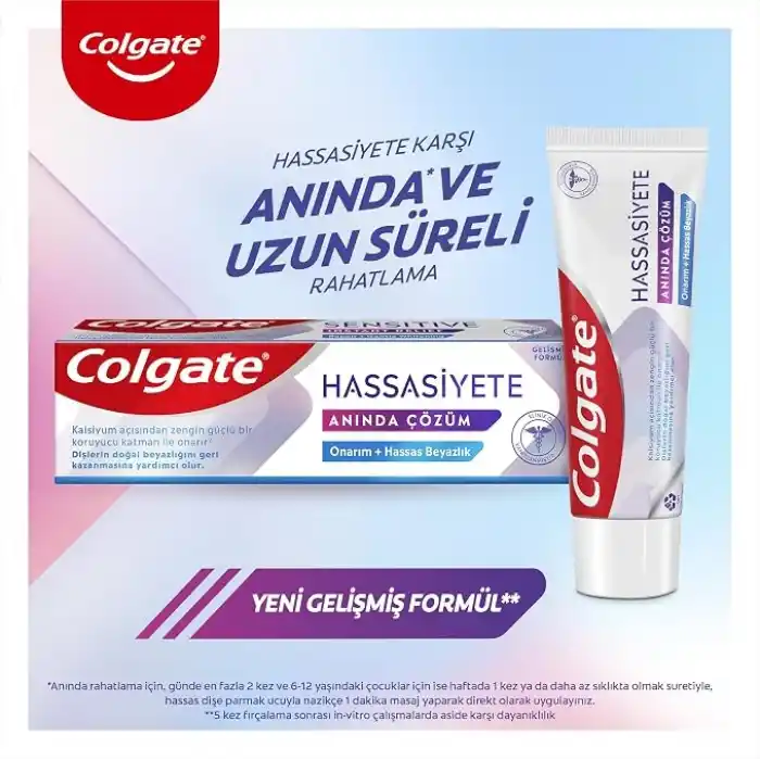 Colgate Hassasiyete Anında Çözüm Onarım + Hassas Beyazlık Diş Macunu 75 ml