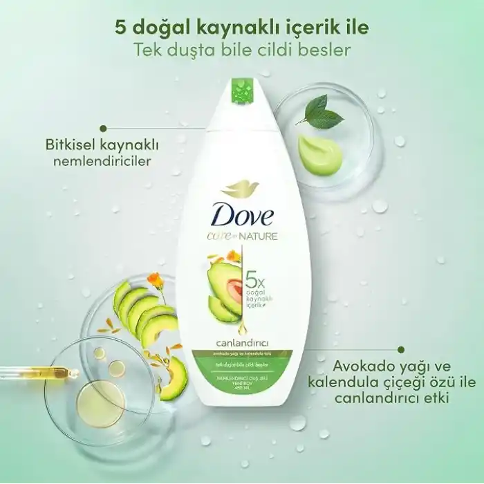 Dove Duş Jeli Avokado Yağı ve Kalendula Özü 450 ml
