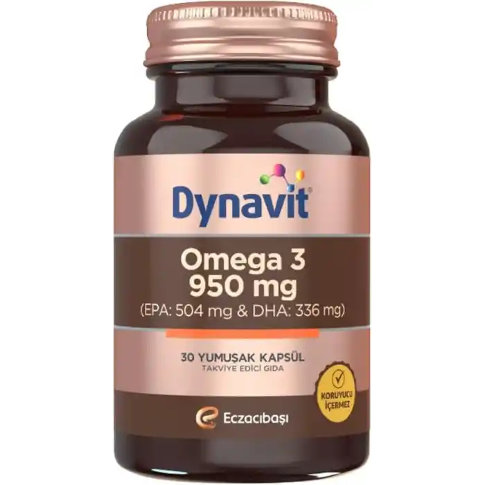 Dynavit Omega 3 950 mg 30 Yumuşak Kapsül - Yüksek EPA & DHA - 1400mg Balık Yağı