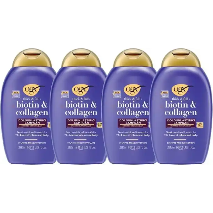 OGX Biotin & Kolajen Dolgunlaştırıcı Şampuan, 385 ml, 4lü Paket