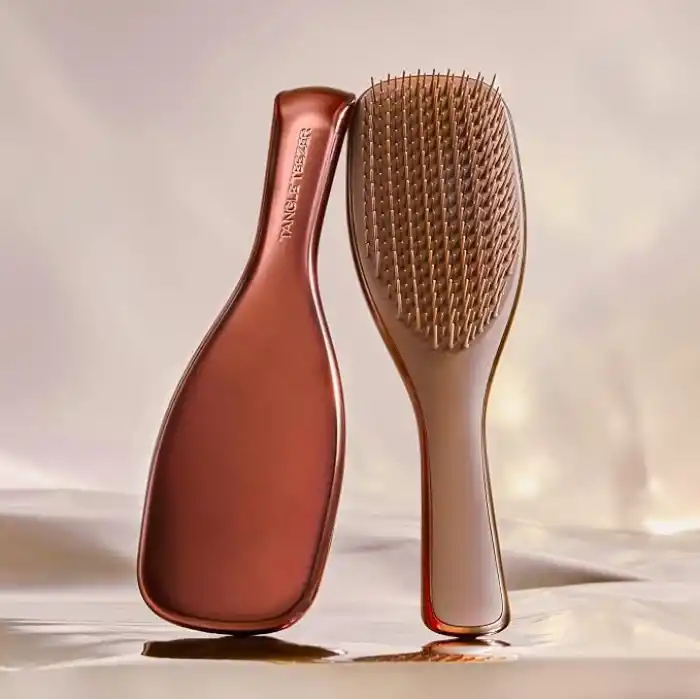 Tangle Teezer Ultimate Detangler Chrome Choc Bronze Islak ve Kuru Düz ve Kıvırcık Saçlar için Saç Fırçası Tarak