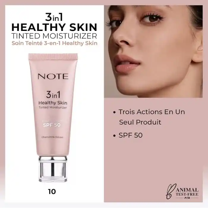 Note Cosmetics 3 in 1 Healthy Skin Tinted Moisturizer Renk Ton Eşitleyici 50 SPF Aydınlatıcı Krem