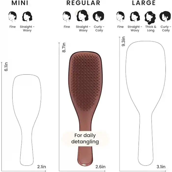 Tangle Teezer Ultimate Detangler Chrome Choc Bronze Islak ve Kuru Düz ve Kıvırcık Saçlar için Saç Fırçası Tarak