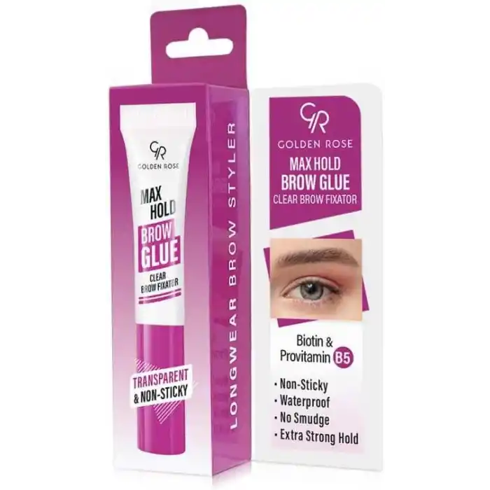 Golden Rose Max Hold Brow Glue - Şeffaf Kaş Sabitleyici Jel (Biotin & B5 İçerikli)