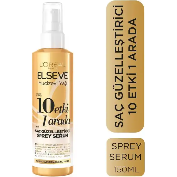 LOreal Paris Elseve Mucizevi Yağ 10 Etki 1 Arada Saç Güzelleştirici Sprey Serum 150 ml