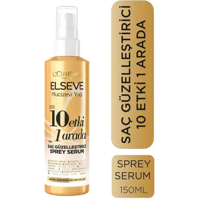 LOreal Paris Elseve Mucizevi Yağ 10 Etki 1 Arada Saç Güzelleştirici Sprey Serum 150 ml