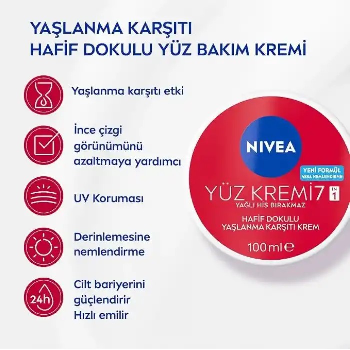 NIVEA Yaşlanma Karşıtı Su Bazlı Nemlendirici Yüz Kremi 100 ml,Bariyer Güçlendirir,Sıkılaştırıcı