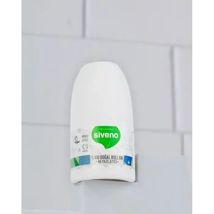 Siveno %100 Doğal Roll On Beyazlatıcı Etkili Deodorant Ter Kokusu Önleyici Bitkisel Lekesiz Vegan 50 ml